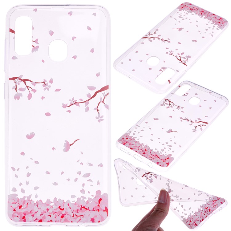 Pattern Printing TPU Case for Samsung Galaxy A20e - Beautiful Flowers-1