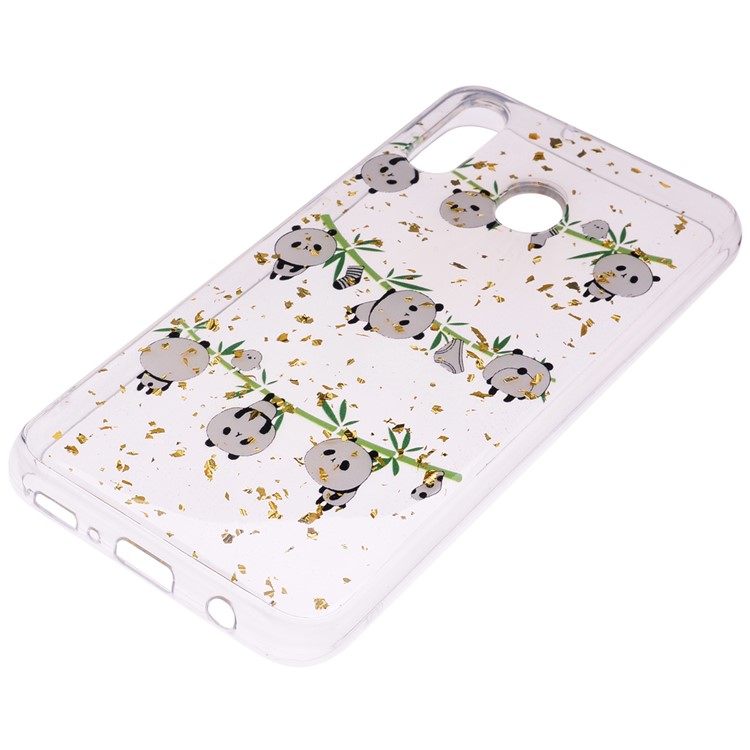 Glitter Sequins Inlaid Patterned TPU Phone Cover for Samsung Galaxy A40 - Pandas-3