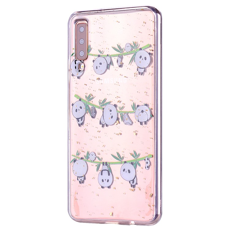 Glitter Sequins Inlaid Patterned TPU Phone Cover for Samsung Galaxy A70 - Pandas-4