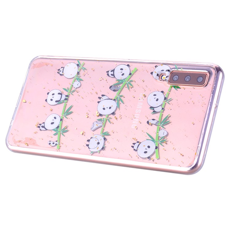 Glitter Sequins Inlaid Patterned TPU Phone Cover for Samsung Galaxy A70 - Pandas-5