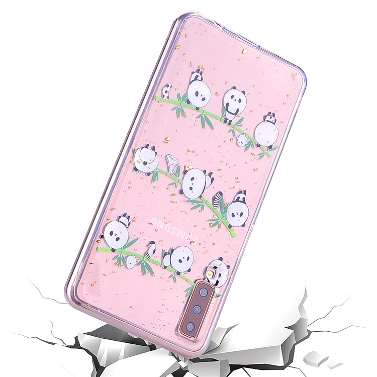 Glitter Sequins Inlaid Patterned TPU Phone Cover for Samsung Galaxy A70 - Pandas-6