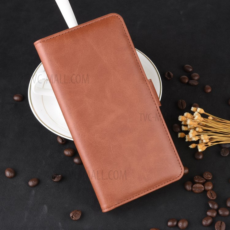 Wallet Stand Leather Cell Phone Case for Samsung Galaxy A70 - Brown-7