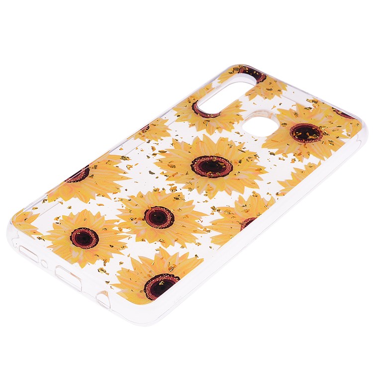 Glitter Sequins Inlaid Patterned TPU Phone Cover for Samsung Galaxy A30 / A20 - Sunflowers-3