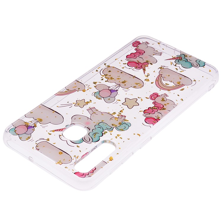 Glitter Sequins Inlaid Patterned TPU Phone Cover for Samsung Galaxy A30 / A20 - Unicorns-4