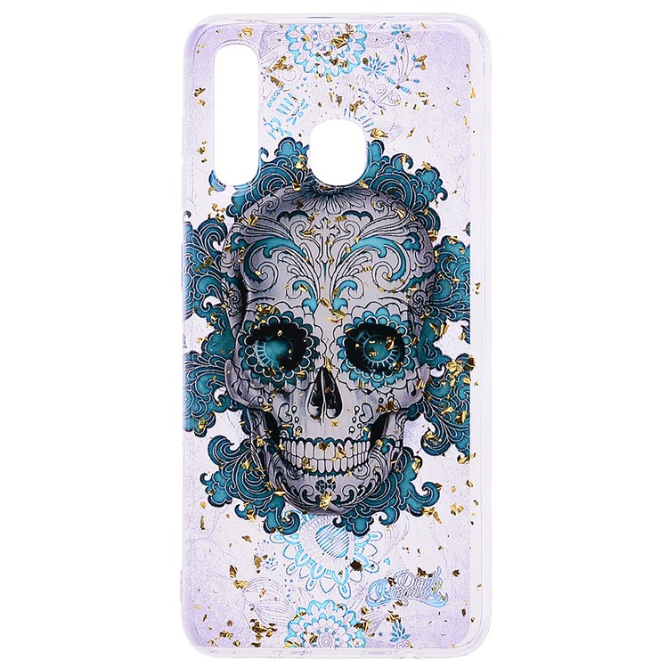 Lentejuelas Con Brillo Con Incrustaciones Y Funda De TPU Para Samsung Galaxy A30 / A20 - Cráneo-2