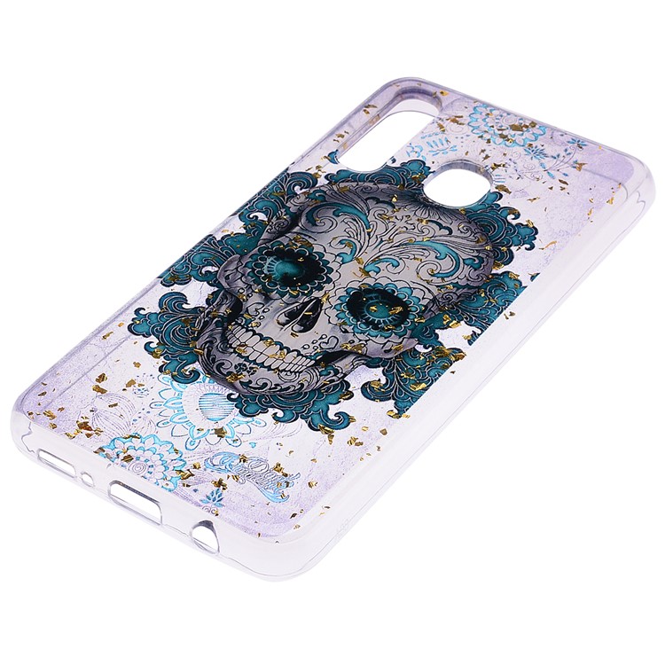 Lentejuelas Con Brillo Con Incrustaciones Y Funda De TPU Para Samsung Galaxy A30 / A20 - Cráneo-3