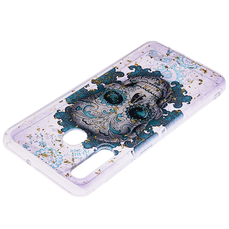 Lentejuelas Con Brillo Con Incrustaciones Y Funda De TPU Para Samsung Galaxy A30 / A20 - Cráneo-4