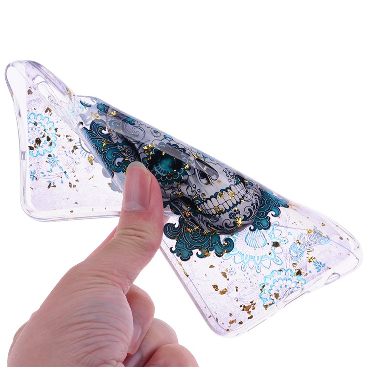 Lentejuelas Con Brillo Con Incrustaciones Y Funda De TPU Para Samsung Galaxy A30 / A20 - Cráneo-5