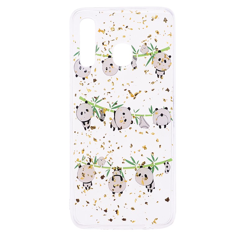 Glitter Sequins Inlaid Patterned TPU Phone Cover for Samsung Galaxy A30 / A20 - Pandas-2