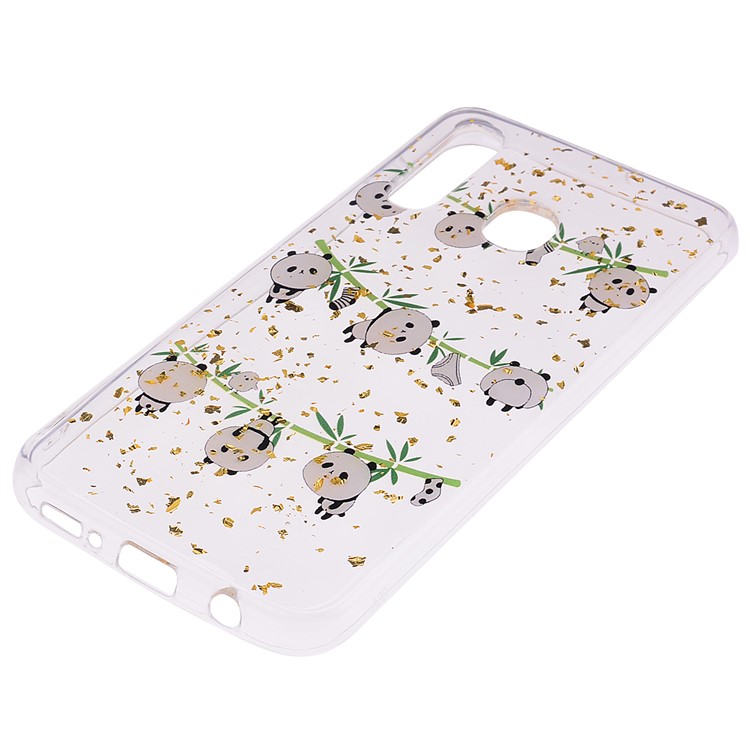 Glitter Sequins Inlaid Patterned TPU Phone Cover for Samsung Galaxy A30 / A20 - Pandas-3