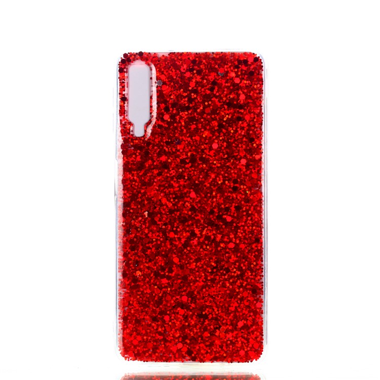 Color Changing Sequins Acrylic TPU Back Case for Samsung Galaxy A7 (2018) A750 - Red-2