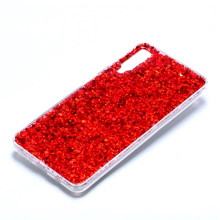 Color Changing Sequins Acrylic TPU Back Case for Samsung Galaxy A7 (2018) A750 - Red-3