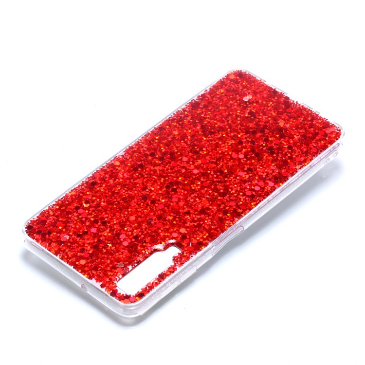Color Changing Sequins Acrylic TPU Back Case for Samsung Galaxy A7 (2018) A750 - Red-4