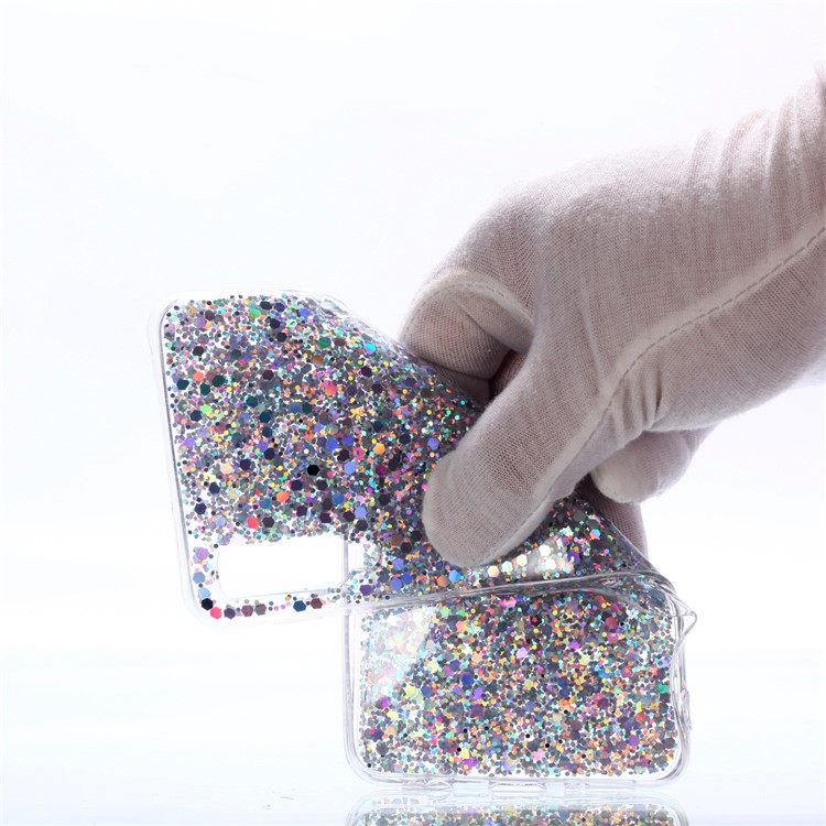 Color Changing Sequins Acrylic TPU Back Case for Samsung Galaxy A7 (2018) A750 - Silver-5
