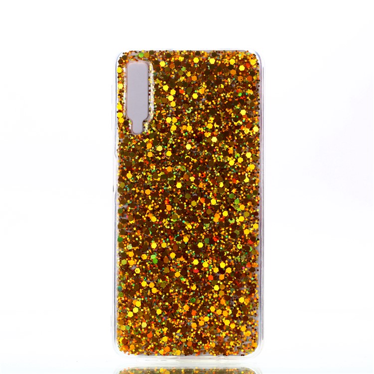 Color Changing Sequins Acrylic TPU Back Case for Samsung Galaxy A7 (2018) A750 - Gold-2