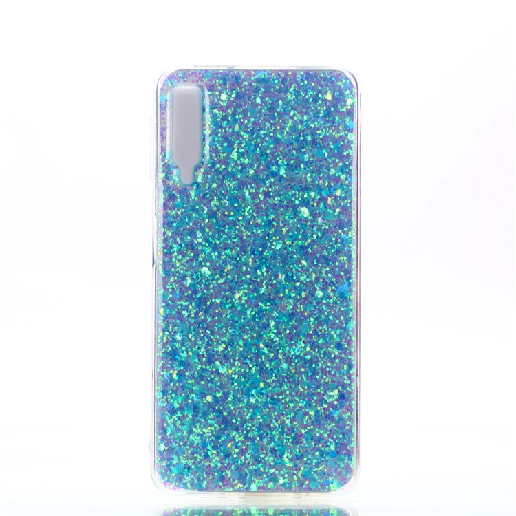 Color Changing Sequins Acrylic TPU Back Case for Samsung Galaxy A7 (2018) A750 - Blue-2