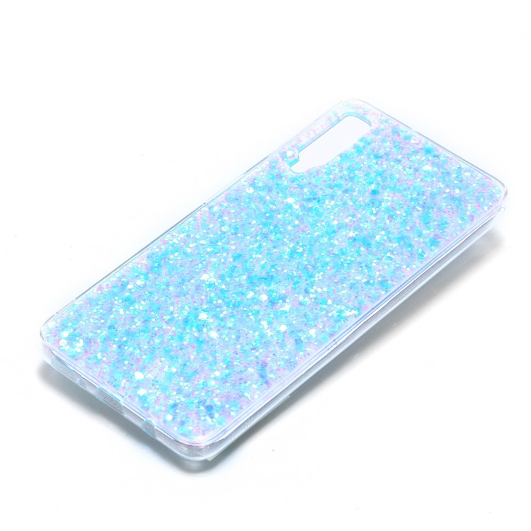 Color Changing Sequins Acrylic TPU Back Case for Samsung Galaxy A7 (2018) A750 - Blue-3