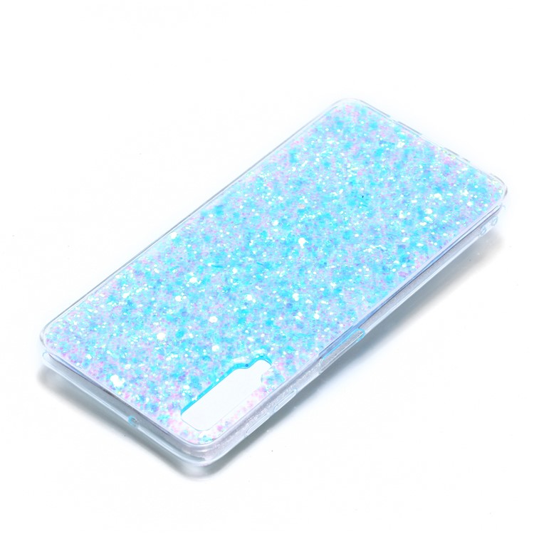 Color Changing Sequins Acrylic TPU Back Case for Samsung Galaxy A7 (2018) A750 - Blue-4
