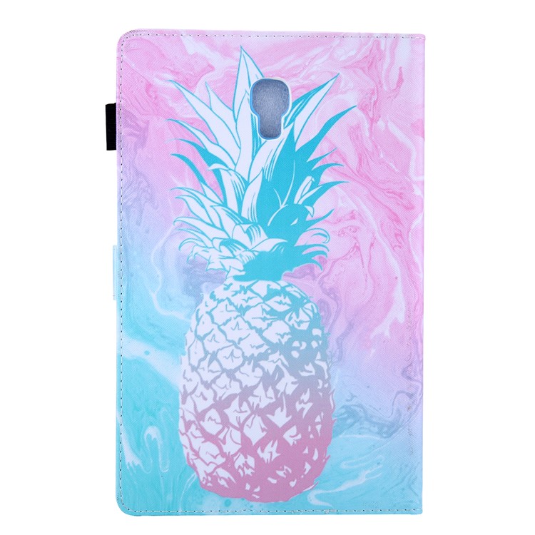 Pattern Printing Card Slots Auto Wake & Sleep Leather Phone Case Cover for Samsung Galaxy Tab A 10.5 (2018) T590 T595 - Pineapple-4