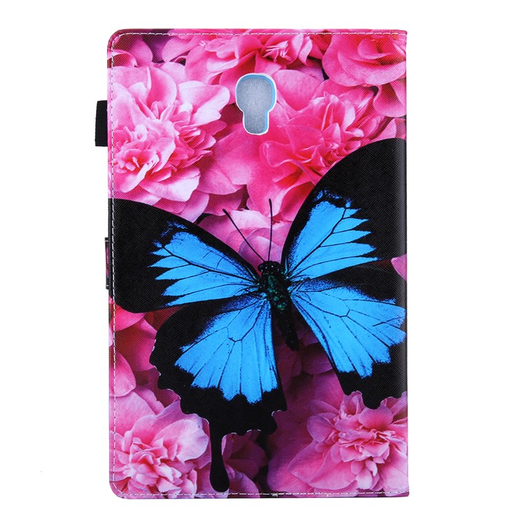 Pattern Printing Card Slots Auto Wake & Sleep Leather Phone Case Cover for Samsung Galaxy Tab A 10.5 (2018) T590 T595 - Blue Butterfly-3