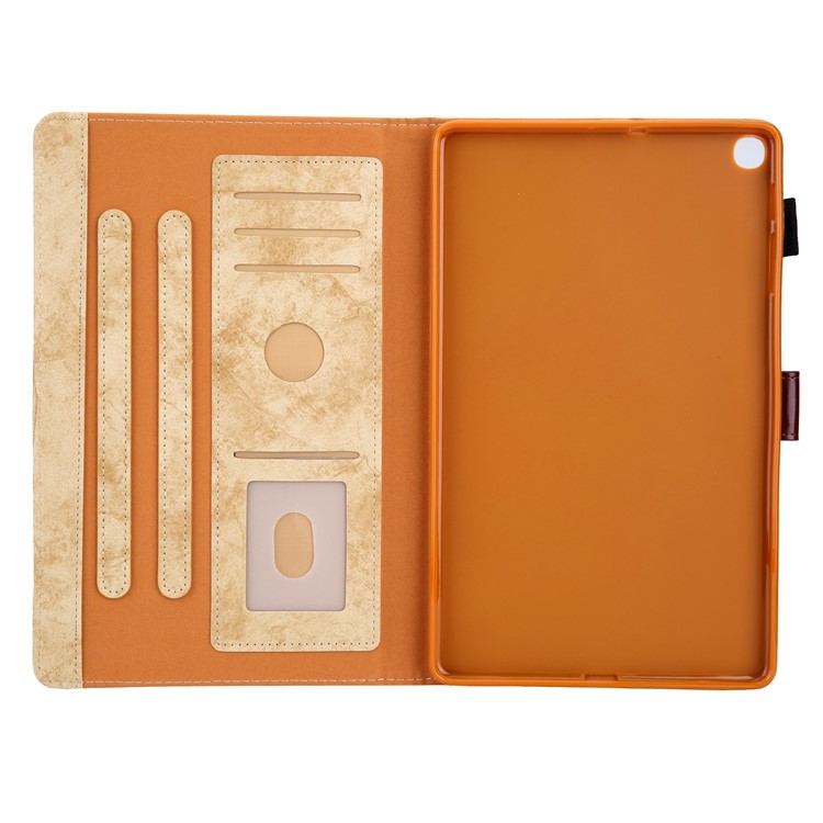 Business Style Auto Wake & Sleep Leather Case with Card Storage for Samsung Galaxy TAB A 10.1 (2019) SM-T510/SM-T515 - Yellow-7