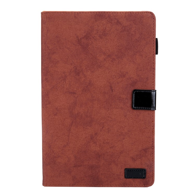 Estilo De Negocio Auto Despertador & Funda De Cuero Para Dormir Con Almacenamiento En Tarjeta Para Samsung Galaxy Tab A 10.5 (2018) T590 T595 - Marrón-1