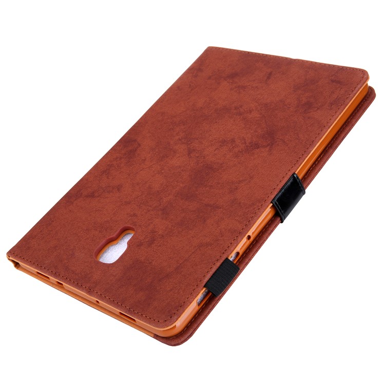 Estilo De Negocio Auto Despertador & Funda De Cuero Para Dormir Con Almacenamiento En Tarjeta Para Samsung Galaxy Tab A 10.5 (2018) T590 T595 - Marrón-4