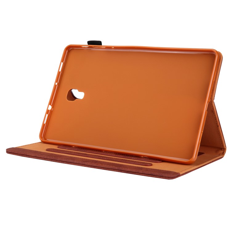 Estilo De Negocio Auto Despertador & Funda De Cuero Para Dormir Con Almacenamiento En Tarjeta Para Samsung Galaxy Tab A 10.5 (2018) T590 T595 - Marrón-5