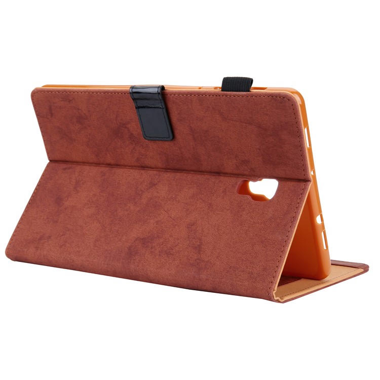Estilo De Negocio Auto Despertador & Funda De Cuero Para Dormir Con Almacenamiento En Tarjeta Para Samsung Galaxy Tab A 10.5 (2018) T590 T595 - Marrón-6