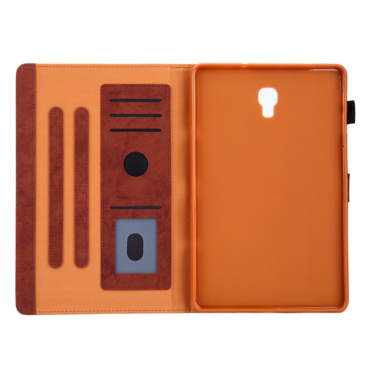 Estilo De Negocio Auto Despertador & Funda De Cuero Para Dormir Con Almacenamiento En Tarjeta Para Samsung Galaxy Tab A 10.5 (2018) T590 T595 - Marrón-7