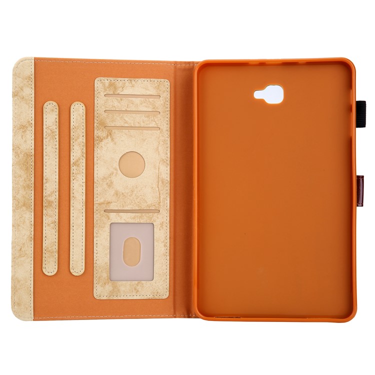 Business Style Auto Wake & Sleep Leather Case with Card Storage for Samsung Galaxy Tab A 10.1 (2016) T580 / T585 - Yellow-7