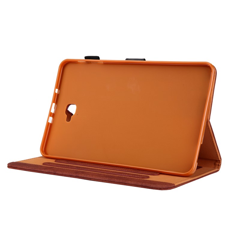 Business Style Auto Wake & Sleep Leather Case with Card Storage for Samsung Galaxy Tab A 10.1 (2016) T580 / T585 - Brown-5