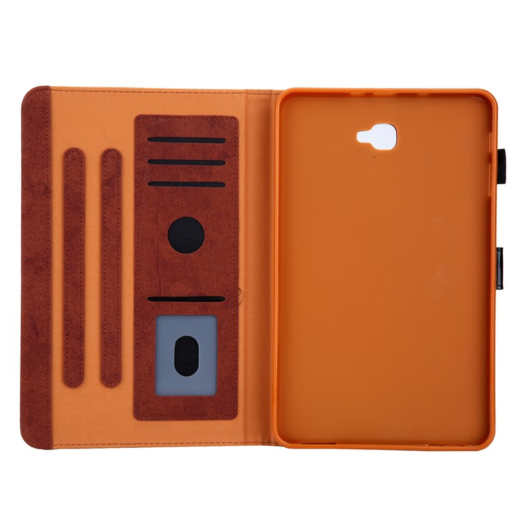 Business Style Auto Wake & Sleep Leather Case with Card Storage for Samsung Galaxy Tab A 10.1 (2016) T580 / T585 - Brown-7