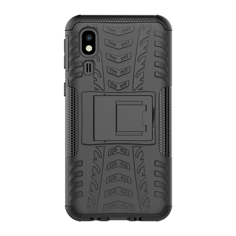 Anti-slip PC + TPU Hybrid Case with Kickstand for Samsung Galaxy A2 Core - Black-3