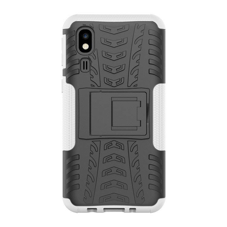 Anti-slip PC + TPU Hybrid Case with Kickstand for Samsung Galaxy A2 Core - White-3