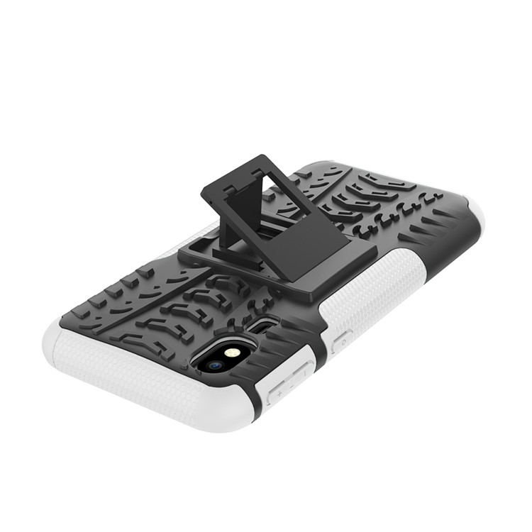 Anti-slip PC + TPU Hybrid Case with Kickstand for Samsung Galaxy A2 Core - White-7