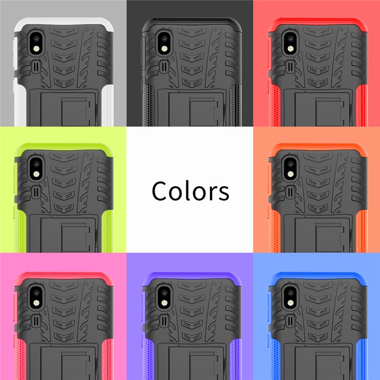 Anti-slip PC + TPU Hybrid Case with Kickstand for Samsung Galaxy A2 Core - White-9