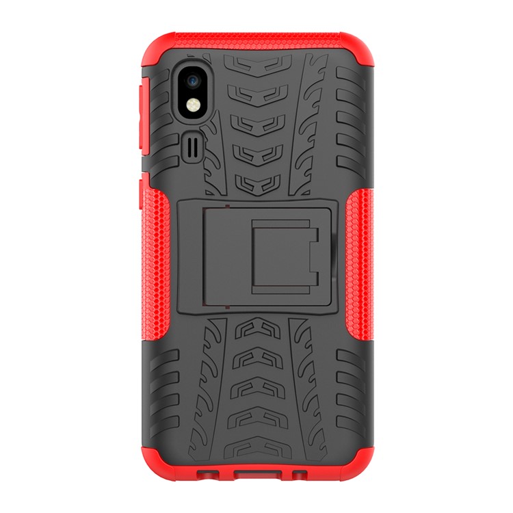 Anti-slip PC + TPU Hybrid Case with Kickstand for Samsung Galaxy A2 Core - Red-3
