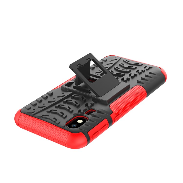 Anti-slip PC + TPU Hybrid Case with Kickstand for Samsung Galaxy A2 Core - Red-7