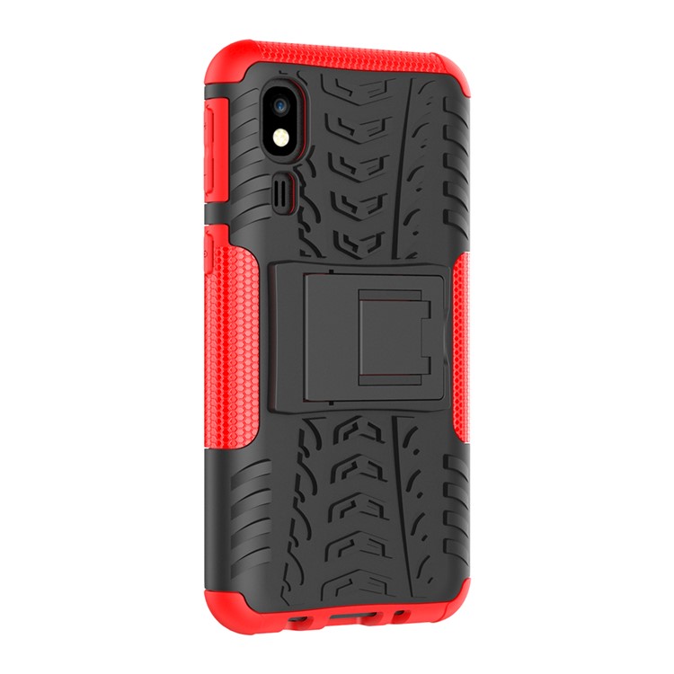 Anti-slip PC + TPU Hybrid Case with Kickstand for Samsung Galaxy A2 Core - Red-8