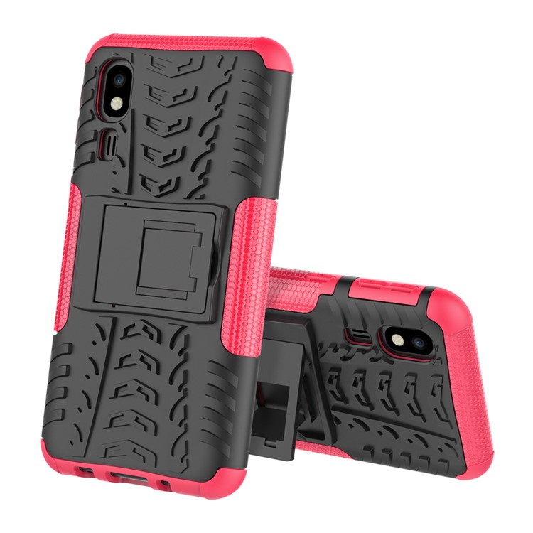 Anti-slip PC + TPU Hybrid Case with Kickstand for Samsung Galaxy A2 Core - Rose-2