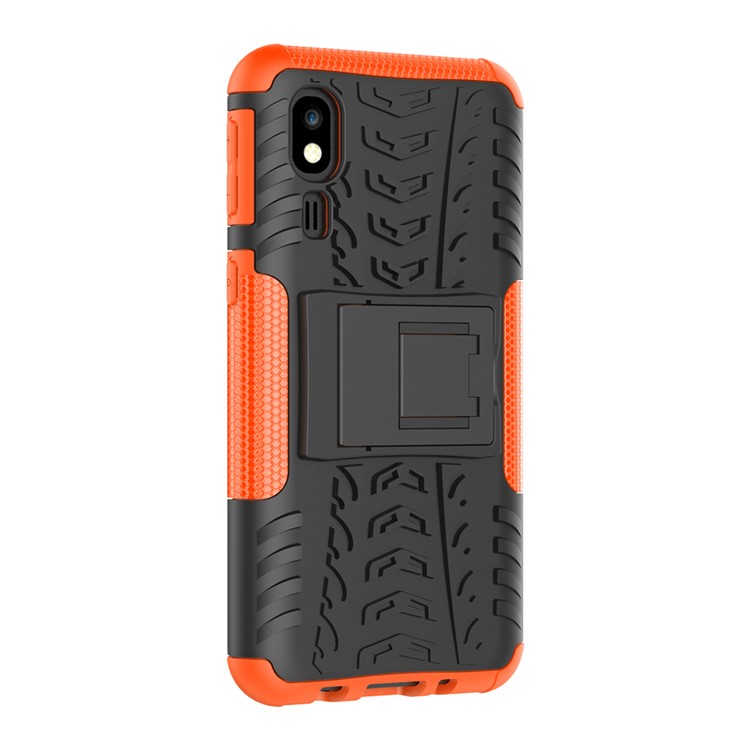 Anti-slip PC + TPU Hybrid Case with Kickstand for Samsung Galaxy A2 Core - Orange-10