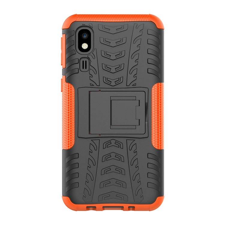 Anti-slip PC + TPU Hybrid Case with Kickstand for Samsung Galaxy A2 Core - Orange-5