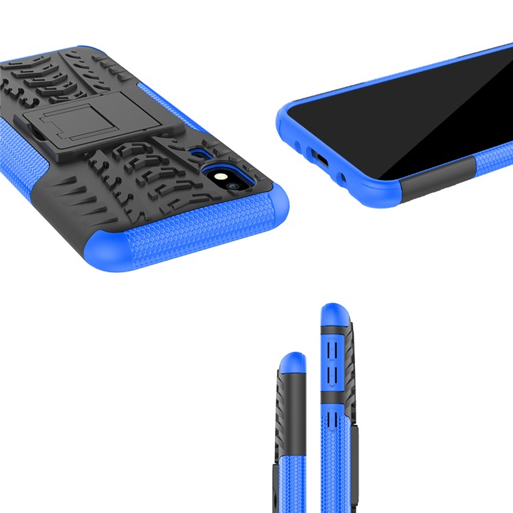 Anti-slip PC + TPU Hybrid Case with Kickstand for Samsung Galaxy A2 Core - Blue-3