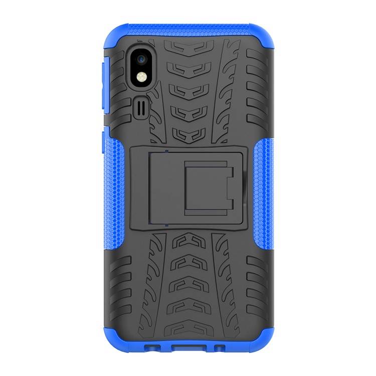 Anti-slip PC + TPU Hybrid Case with Kickstand for Samsung Galaxy A2 Core - Blue-4