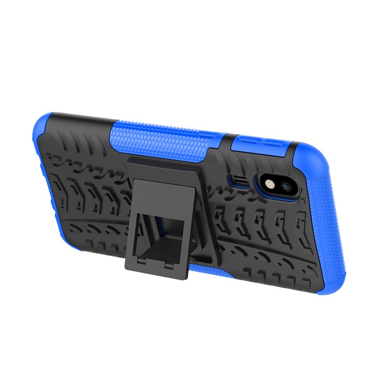 Anti-slip PC + TPU Hybrid Case with Kickstand for Samsung Galaxy A2 Core - Blue-6