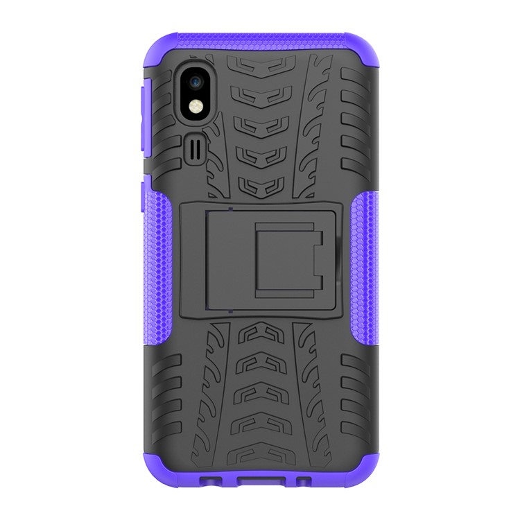 Anti-slip PC + TPU Hybrid Case with Kickstand for Samsung Galaxy A2 Core - Purple-4