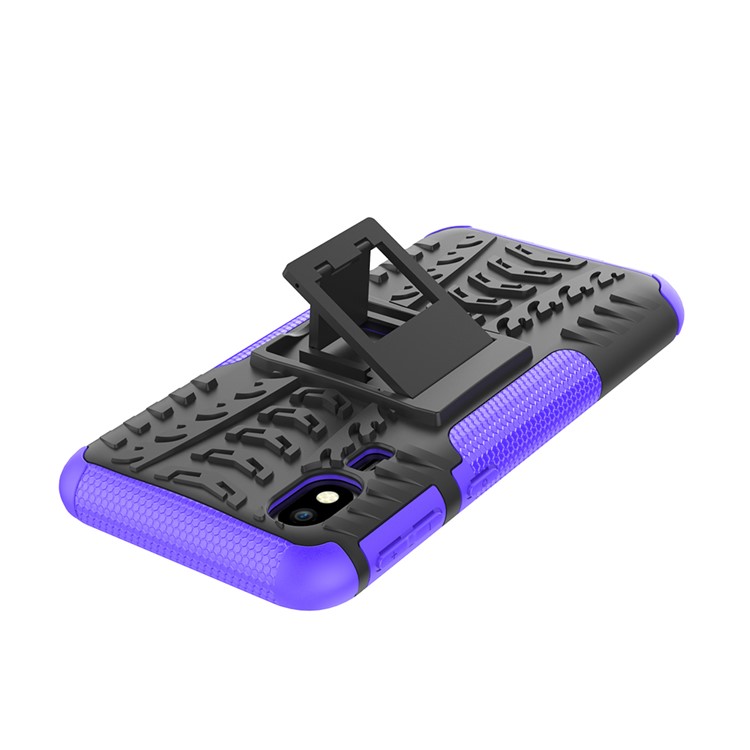 Anti-slip PC + TPU Hybrid Case with Kickstand for Samsung Galaxy A2 Core - Purple-8