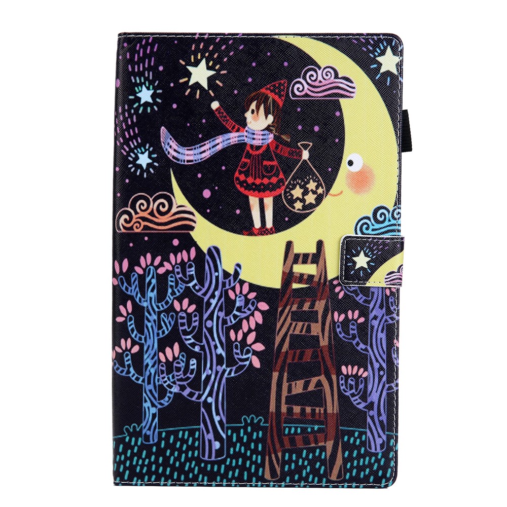 Pattern Printing Multi-angle Stand Card Holder Leather Casing for Samsung Galaxy Tab A 10.1 (2019) SM-T510/SM-T515 - Catch Star Girl-2