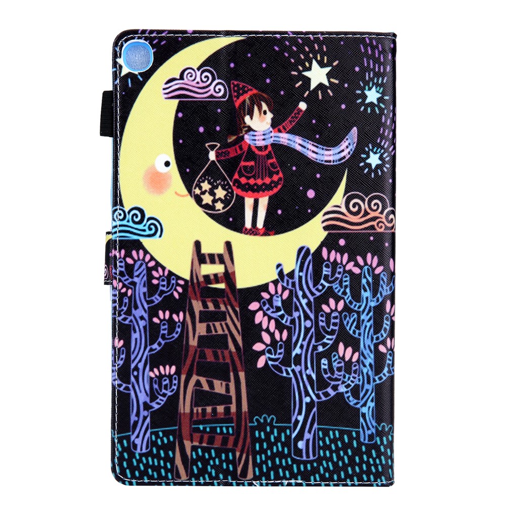 Pattern Printing Multi-angle Stand Card Holder Leather Casing for Samsung Galaxy Tab A 10.1 (2019) SM-T510/SM-T515 - Catch Star Girl-4